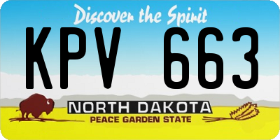 ND license plate KPV663