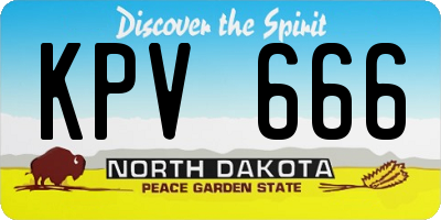 ND license plate KPV666