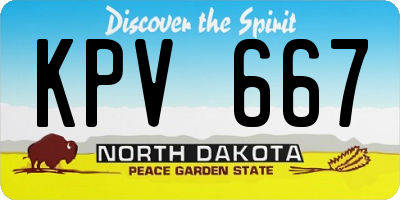 ND license plate KPV667