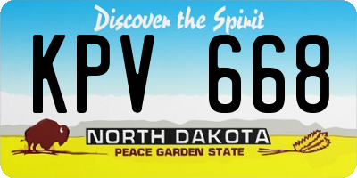 ND license plate KPV668