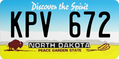ND license plate KPV672