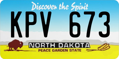 ND license plate KPV673