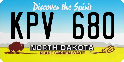 ND license plate KPV680