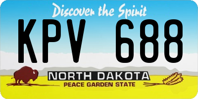 ND license plate KPV688