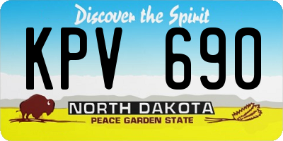 ND license plate KPV690