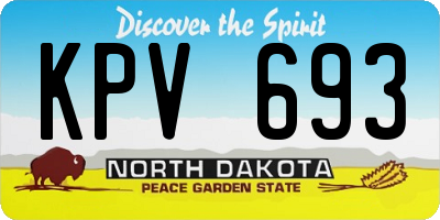 ND license plate KPV693