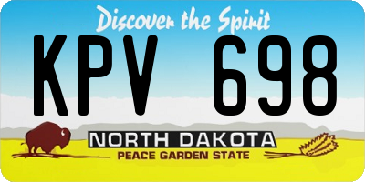 ND license plate KPV698