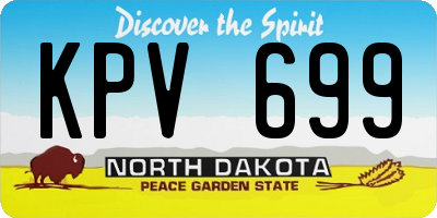 ND license plate KPV699
