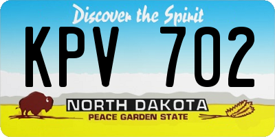 ND license plate KPV702