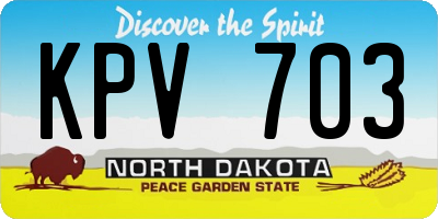 ND license plate KPV703
