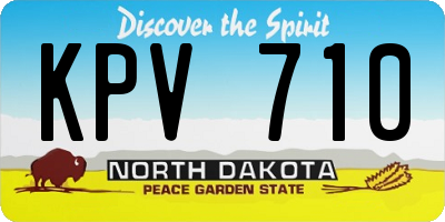ND license plate KPV710