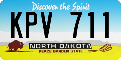 ND license plate KPV711