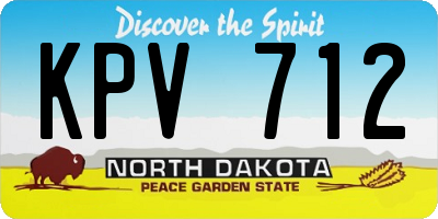 ND license plate KPV712
