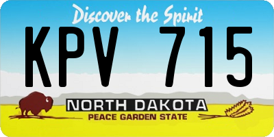 ND license plate KPV715