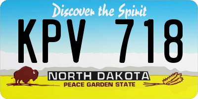 ND license plate KPV718