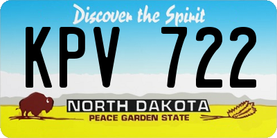 ND license plate KPV722