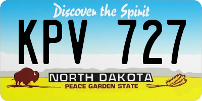 ND license plate KPV727