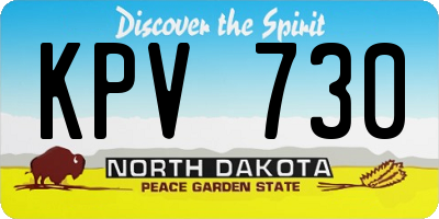 ND license plate KPV730