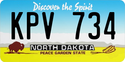 ND license plate KPV734