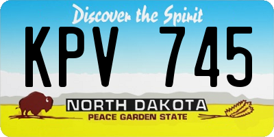 ND license plate KPV745