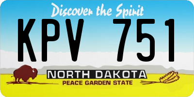 ND license plate KPV751