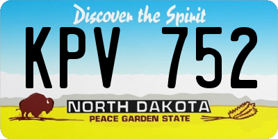 ND license plate KPV752