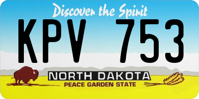 ND license plate KPV753