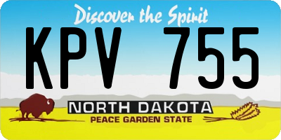 ND license plate KPV755
