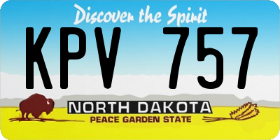 ND license plate KPV757