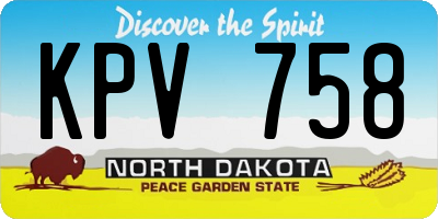 ND license plate KPV758