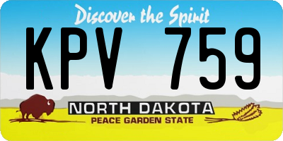 ND license plate KPV759