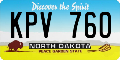 ND license plate KPV760