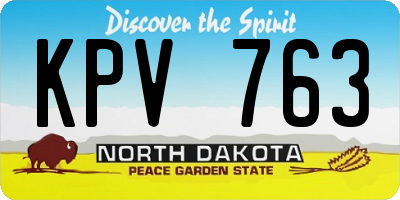 ND license plate KPV763