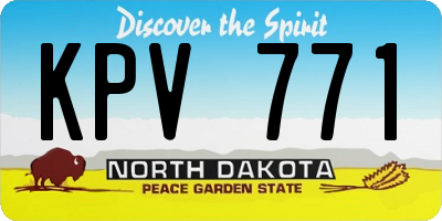 ND license plate KPV771
