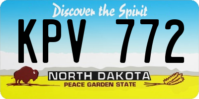 ND license plate KPV772