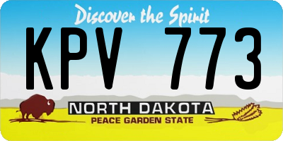 ND license plate KPV773