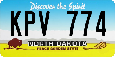 ND license plate KPV774