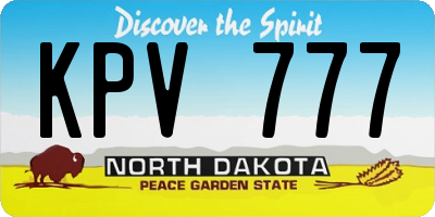 ND license plate KPV777