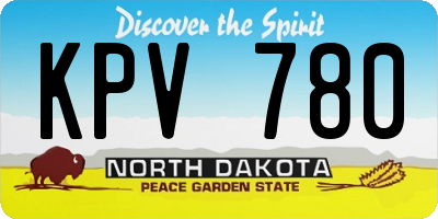 ND license plate KPV780