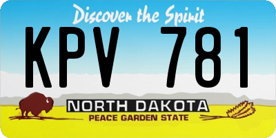 ND license plate KPV781