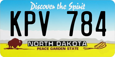 ND license plate KPV784