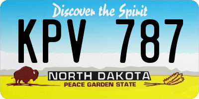ND license plate KPV787