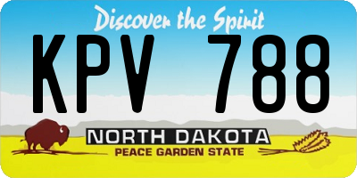 ND license plate KPV788
