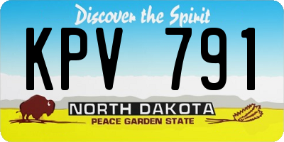 ND license plate KPV791