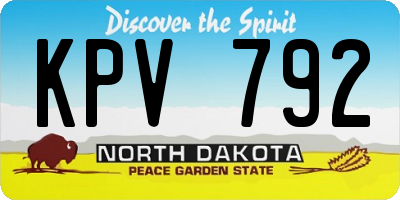 ND license plate KPV792