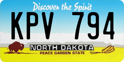 ND license plate KPV794