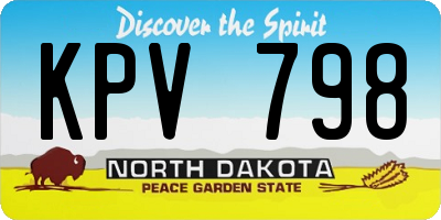 ND license plate KPV798