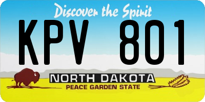 ND license plate KPV801