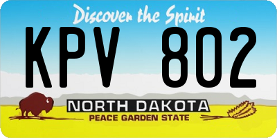 ND license plate KPV802
