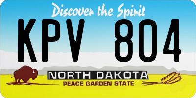 ND license plate KPV804